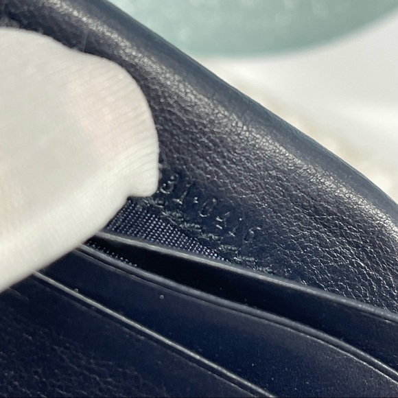 🇮🇹SOLD MICROGUCCISSIMA MENS WALLET LEATHER NAVY BLUE - Picture 3 of 13